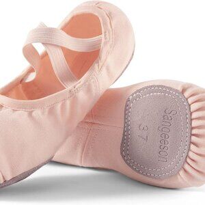 Women's Ballet Shoes Canvas Split Sole Flexible Dance Slippers for Practice